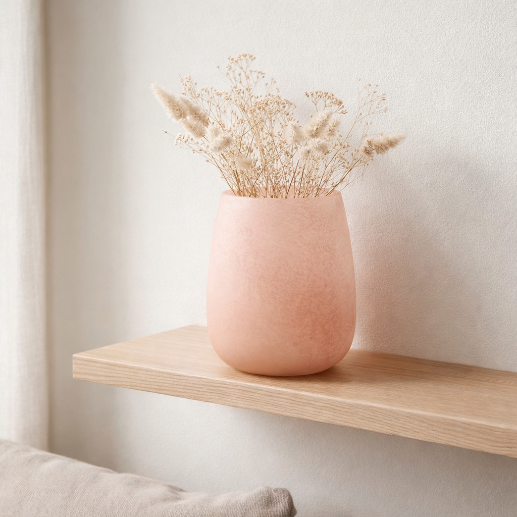 Vase J-Line Frosted - verre - rose - 27,00 cm de haut en situation