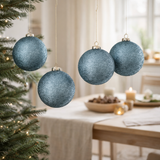 J-Line Boule de Noël Perles - verre - bleu - grand - boîte de 4 en situation