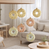 Suspension J-Line Donut Sequins - verre - mix - boîte de 6 en situation