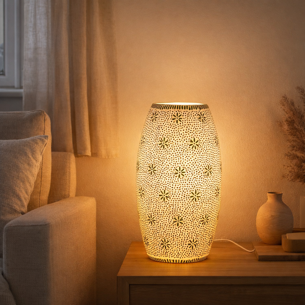 Lampe J-Line Bram - verre - vert - grand en situation