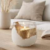 Bougeoir J-Line Wavy - verre - transparent/blanc - petit en situation