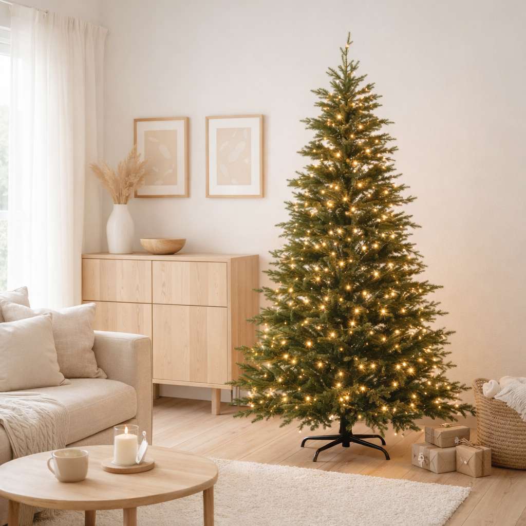 Sapin de Noël J-Line 300Led Pampa - plastique - vert - M en situation