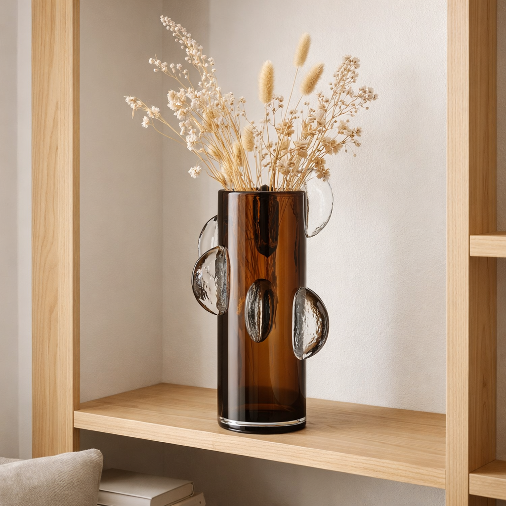 J -line Vase Steggy - Verre - Brown - Grand - 37 cm de haut en situation