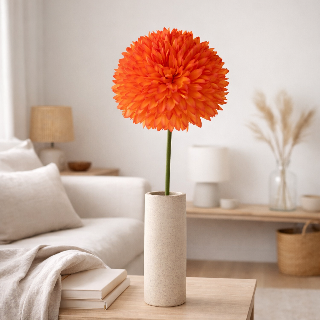 J-Line Chrysanthème Artificiel Orange en situation