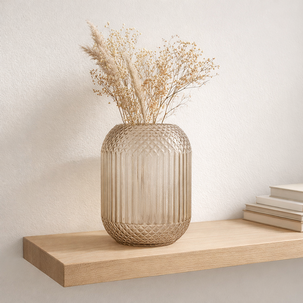 Vase J-Line Yuan - verre - beige - moyen en situation