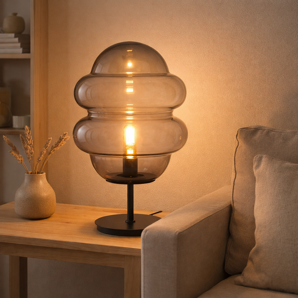J-Spoon de miel de lampe de table J - Gris en situation
