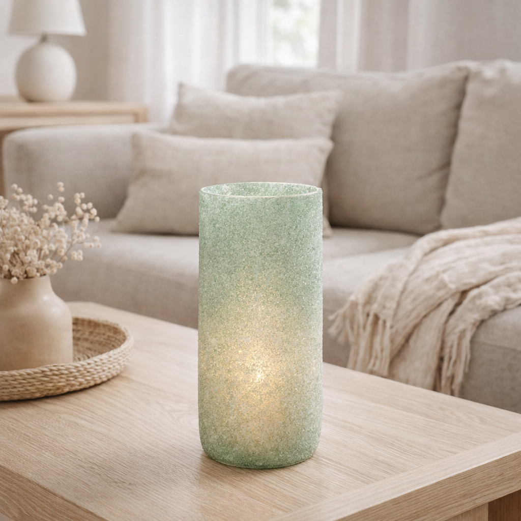 Bougeoir J-Line Fore - verre - vert - grand en situation