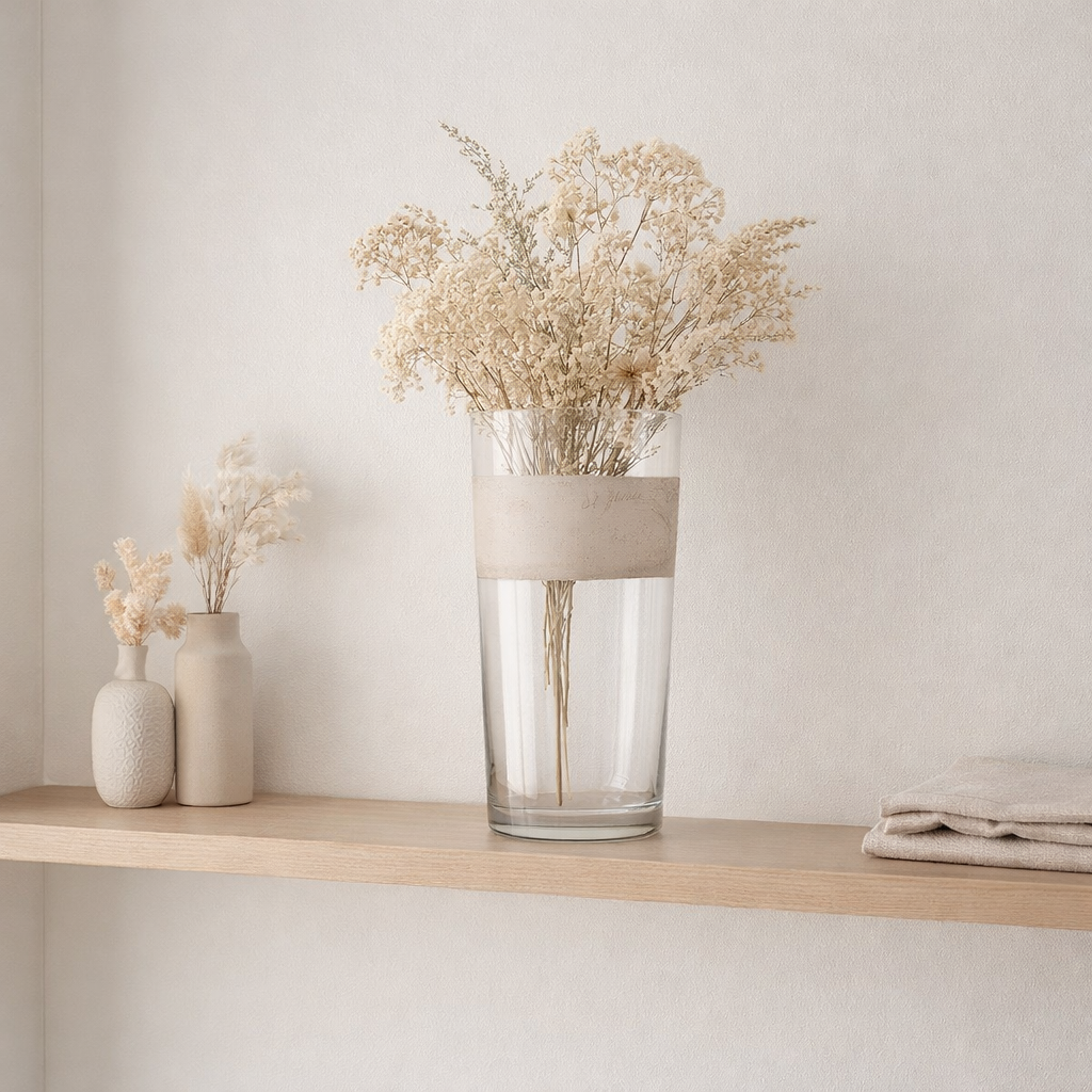 J -line Vase Delph - Verre - Transparent / Beige - Moyen - 45 cm de haut en situation