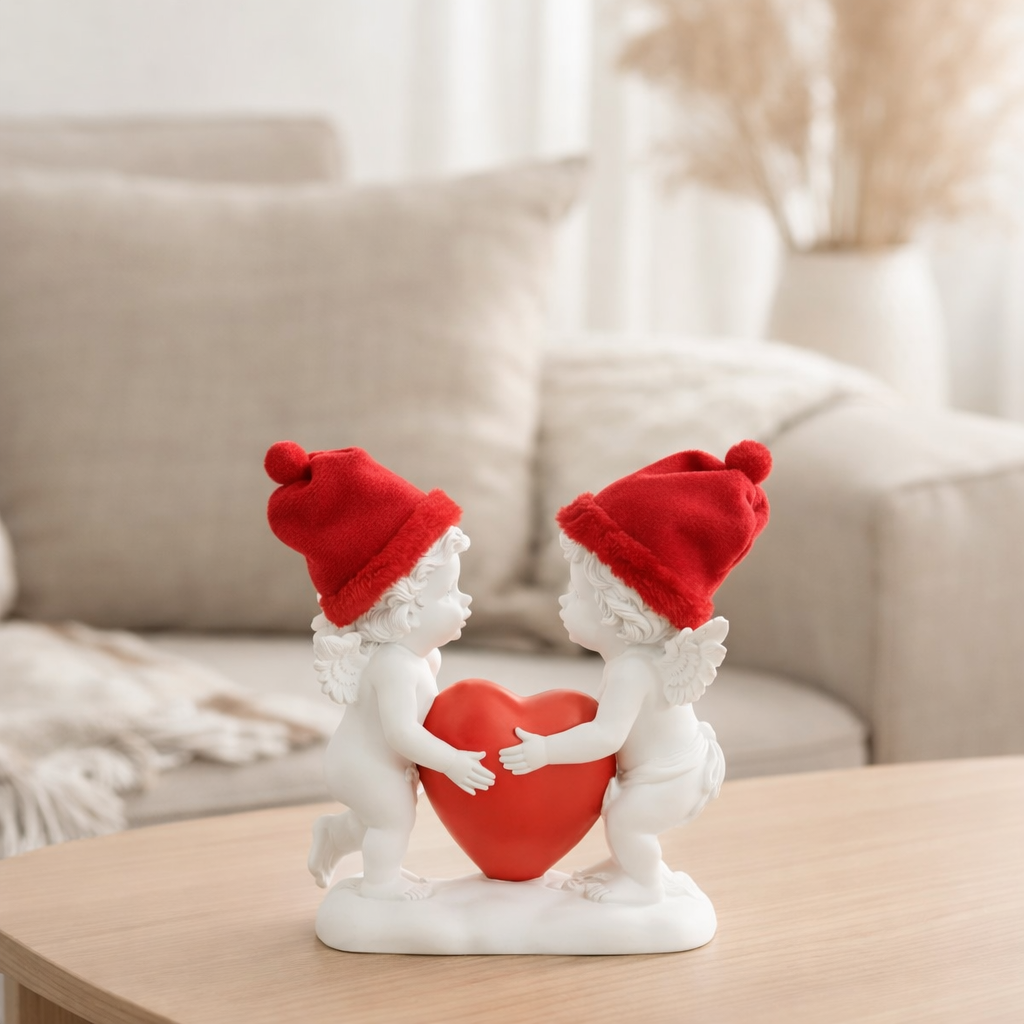 J-Line Angel Heart Chapeau Poly Rouge/Blanc en situation
