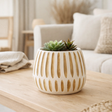 J-Line Bloempot Ying - Hout - Wit - Small - Ø 15 cm en situation
