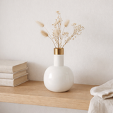 Vase J-Line Gold Border - métal - blanc brillant en situation