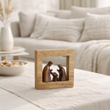 Décoration de Noël J-Line - bois - marron/blanc - petite en situation