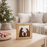 Décoration de Noël J-Line - bois - marron/blanc - grande en situation