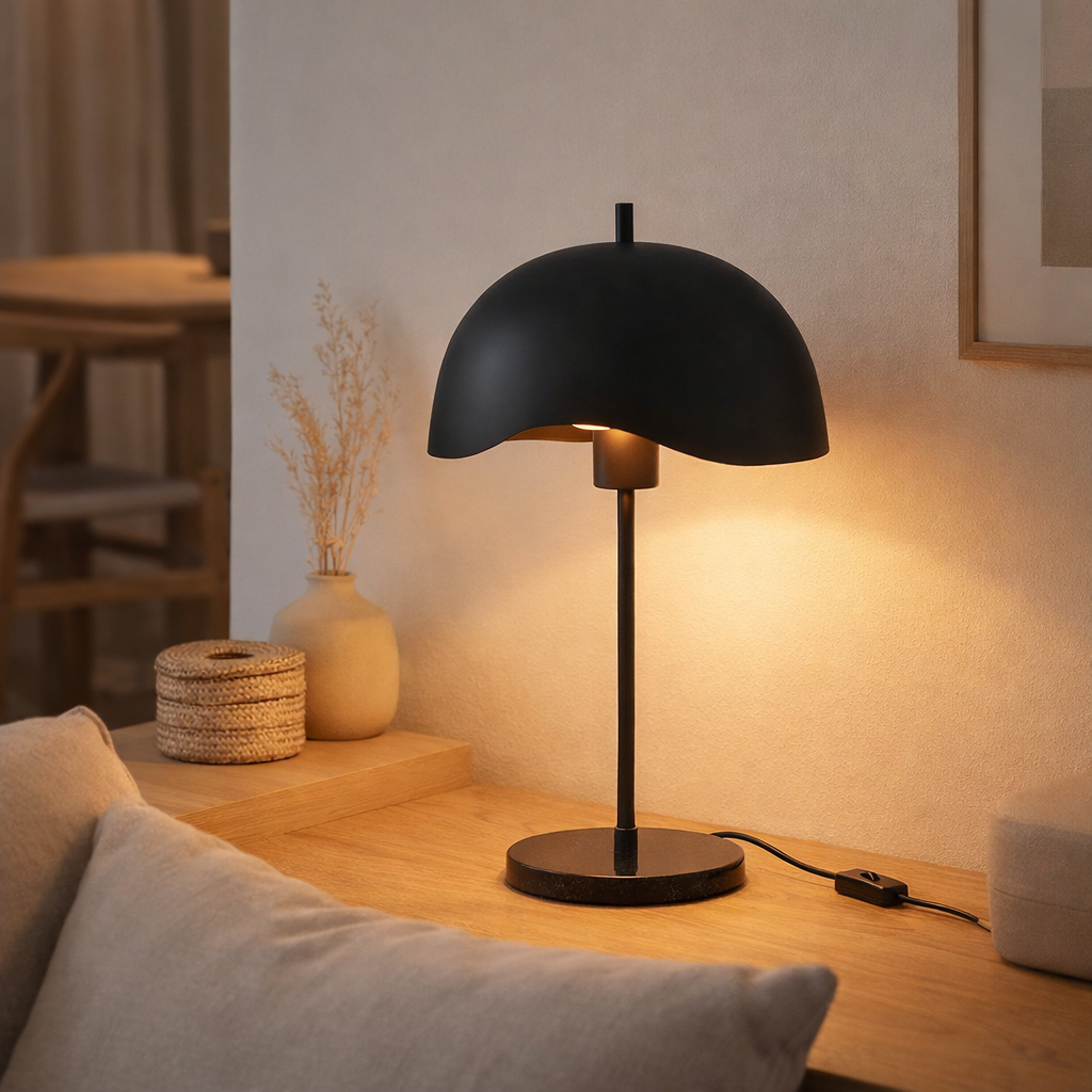 Lampe de table J -line - Métal / marbre - noir en situation
