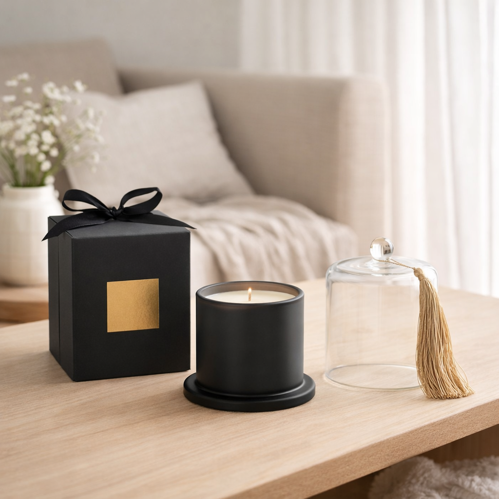 Bougie parfumée J-Line Stolp Rêves Noir - Rainbow Reef - noir - L - 65U en situation