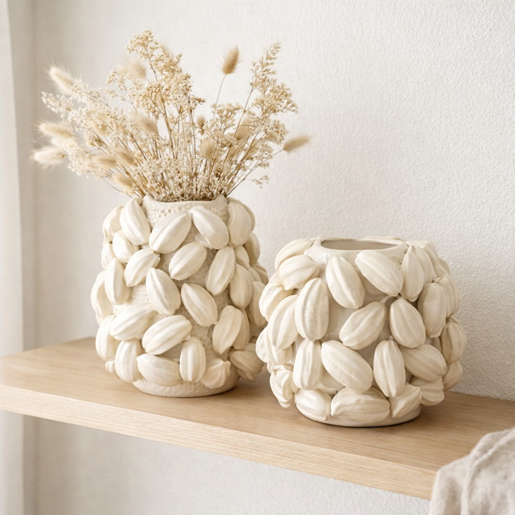 Race Cacao Vase Botanica de Line Vase - Copper - Beige - Ø 33,5 cm en situation