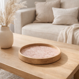 J-line plateau Hart Mosaic Mango Wood Pink en situation