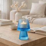 Photophore J-Line Hat - verre - bleu en situation