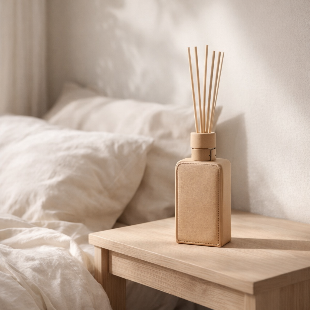 J -Liline Fragrance Huile + bâtons - Ocher Woods - Liter - Brown - 100ml en situation