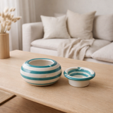 J-LIGNE STRAY GRANADA STRIPES - Céramique - Blanc / Aqua - Small en situation