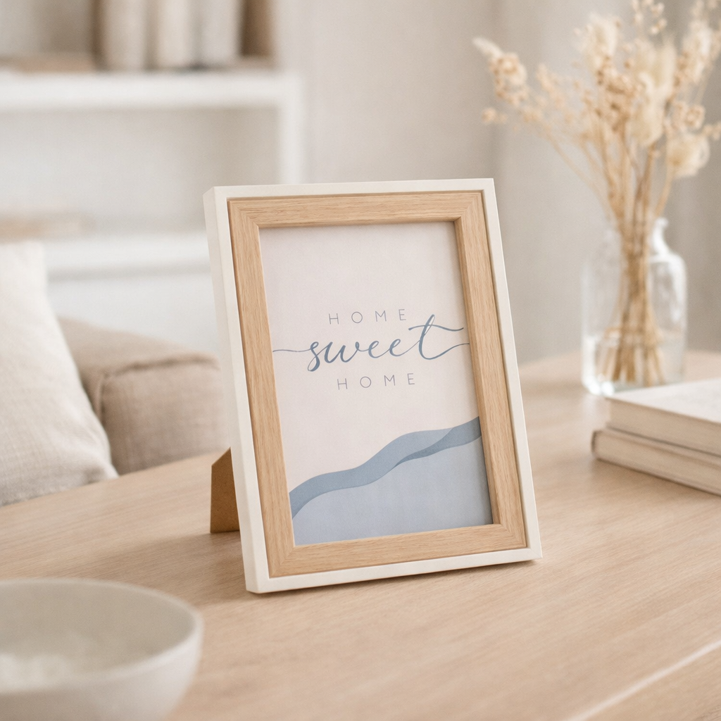 Cadre photo J-Line Chloe Mdf Naturel/Wit Medium en situation