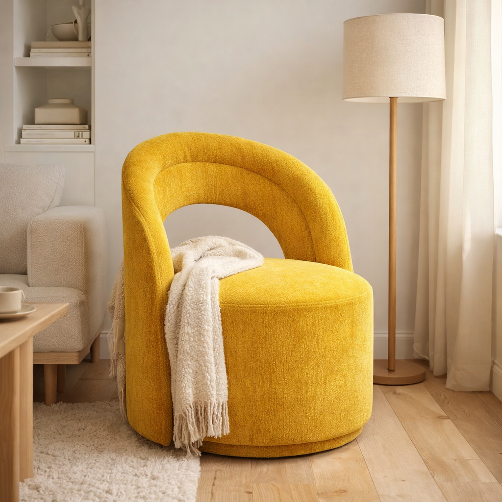 J -Liline Chair Accent Chair - Textile - Oker en situation