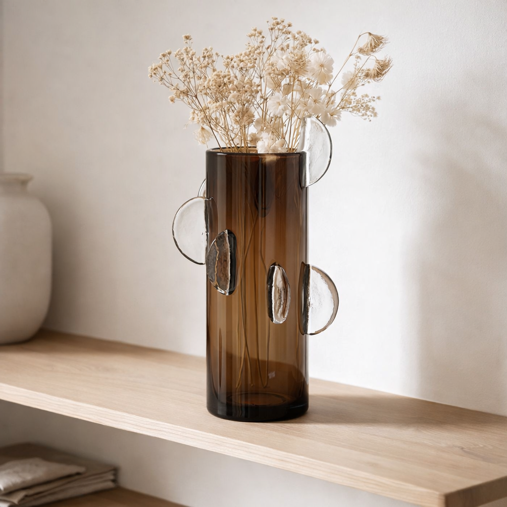 J -line Vase Steggy - Verre - Brown - Grand - 46 cm de haut en situation