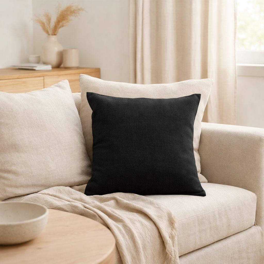 J-Line coussin Elephant - textile - naturel/noir - petit en situation