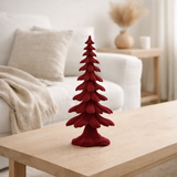 Décoration J -line Denneboom - Velor - Polyresin - rouge - petit en situation