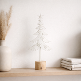 J -Liline Decoration Arbre de Noël à pied + étoile - Metal - Wood - White -S en situation