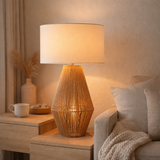J-Line Lampe String Métal/Jute Naturel en situation