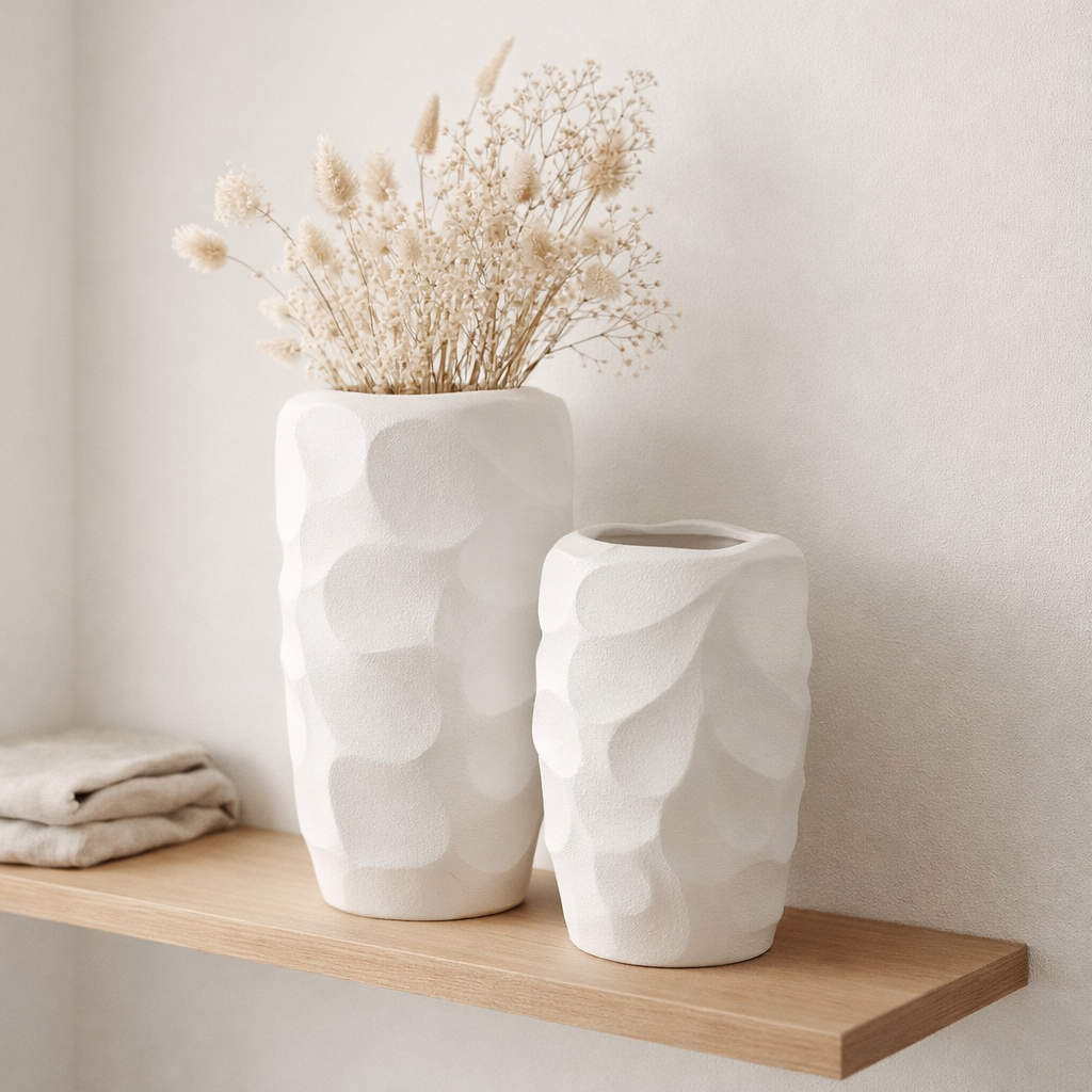 Vase en j-line mirena - Calendrier - blanc - grand - 43 cm de haut en situation