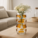 J -line Vaas Pebbles - Verre - Amber / Transparent - Large - Ø 17 cm en situation