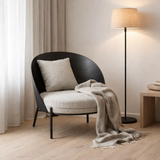 Chaise longue J-Line Lone - bois/métal - noir/gris en situation