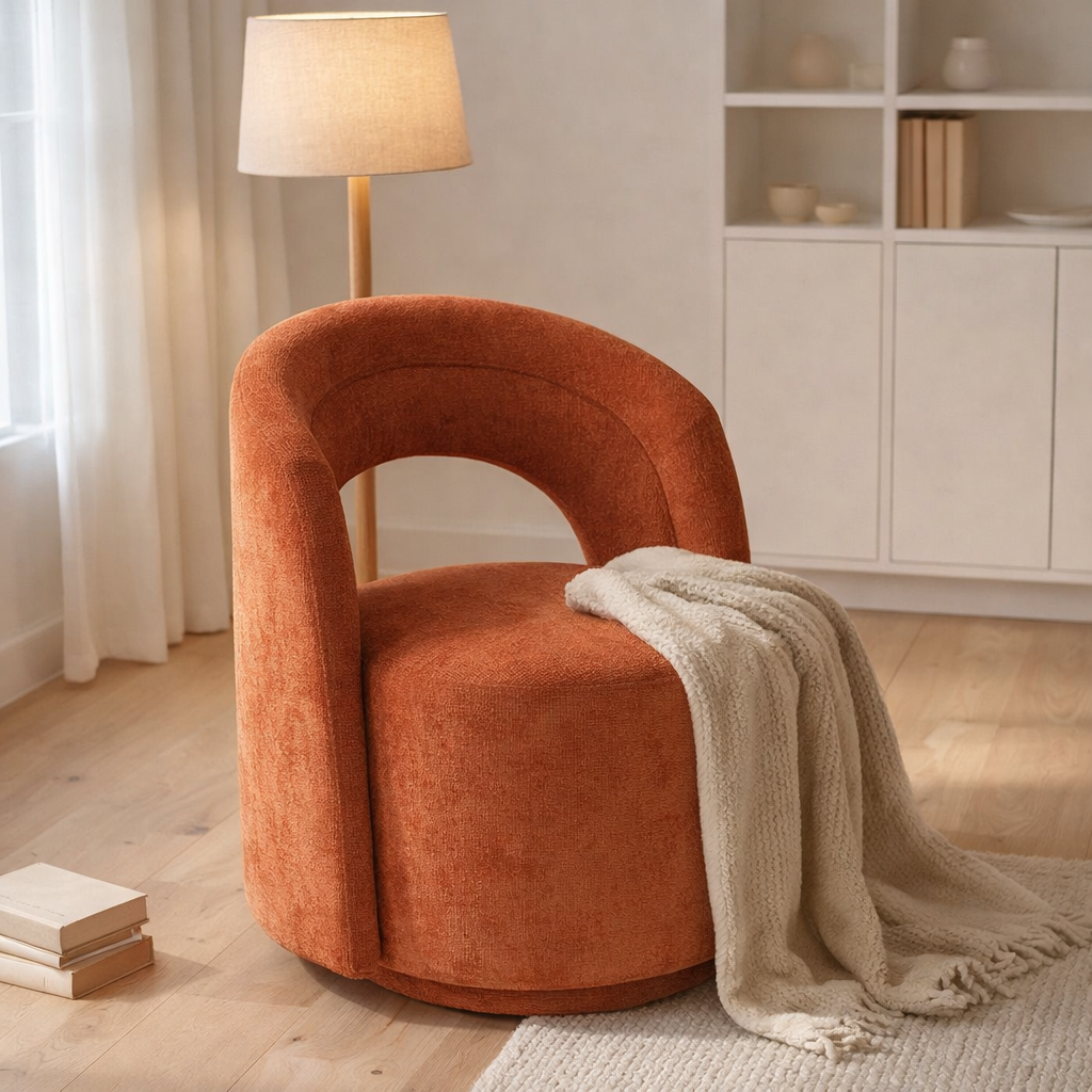 J-Line Chair Accent - Textile - Orange / Rust en situation