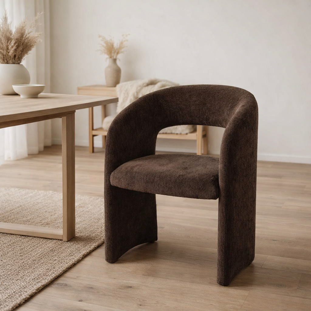 Chaise J-Line Anise - textile - marron foncé en situation