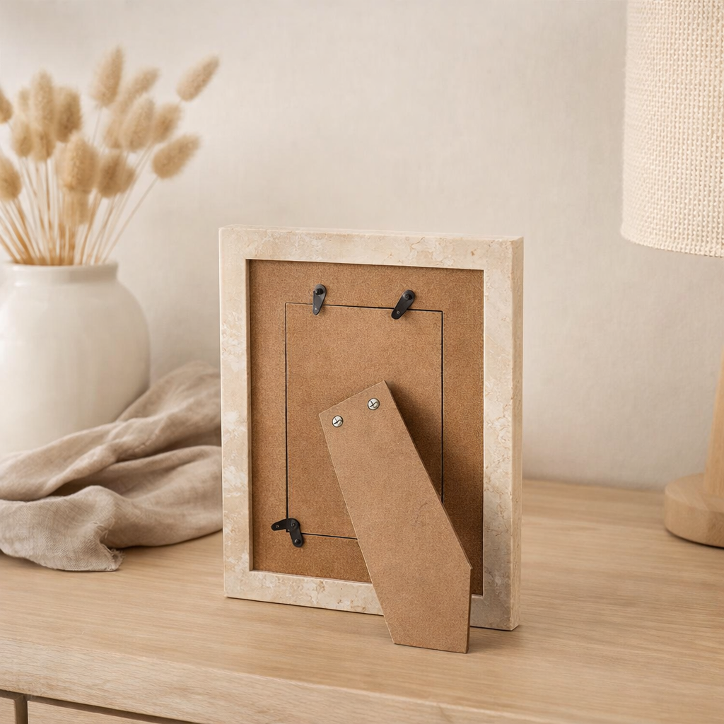 Cadre photo J-Line Marbre - pierre - beige - petit en situation