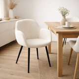 Chaise J-Line - tissu/métal - blanc en situation