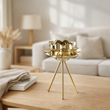 J -Liline Tealight Solder sur le pied de la fleur - Verre - Gold - Grand en situation