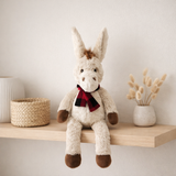 J-Line Âne+Écharpe Peluche Polyester Beige/Marron Moyen en situation