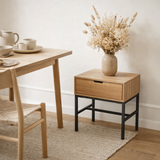 J-Line Table d'Appoint Sur Structure Bois/Métal Naturel en situation