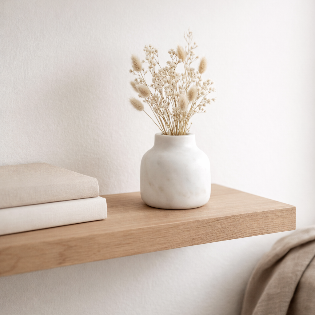 J -Liline Vase Bottle Marble - Stone - Blanc - Small - Ø 10 cm en situation
