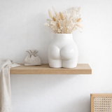 Vase J-Line Lady Bottom Pewter Glossy - polyrésine - blanc en situation