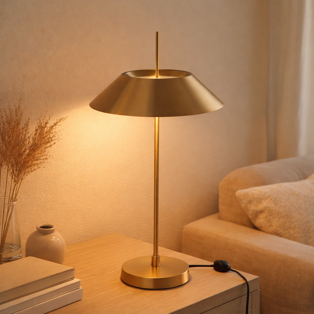 Lampe de table J -line - Metal - Gold - Lights LED en situation