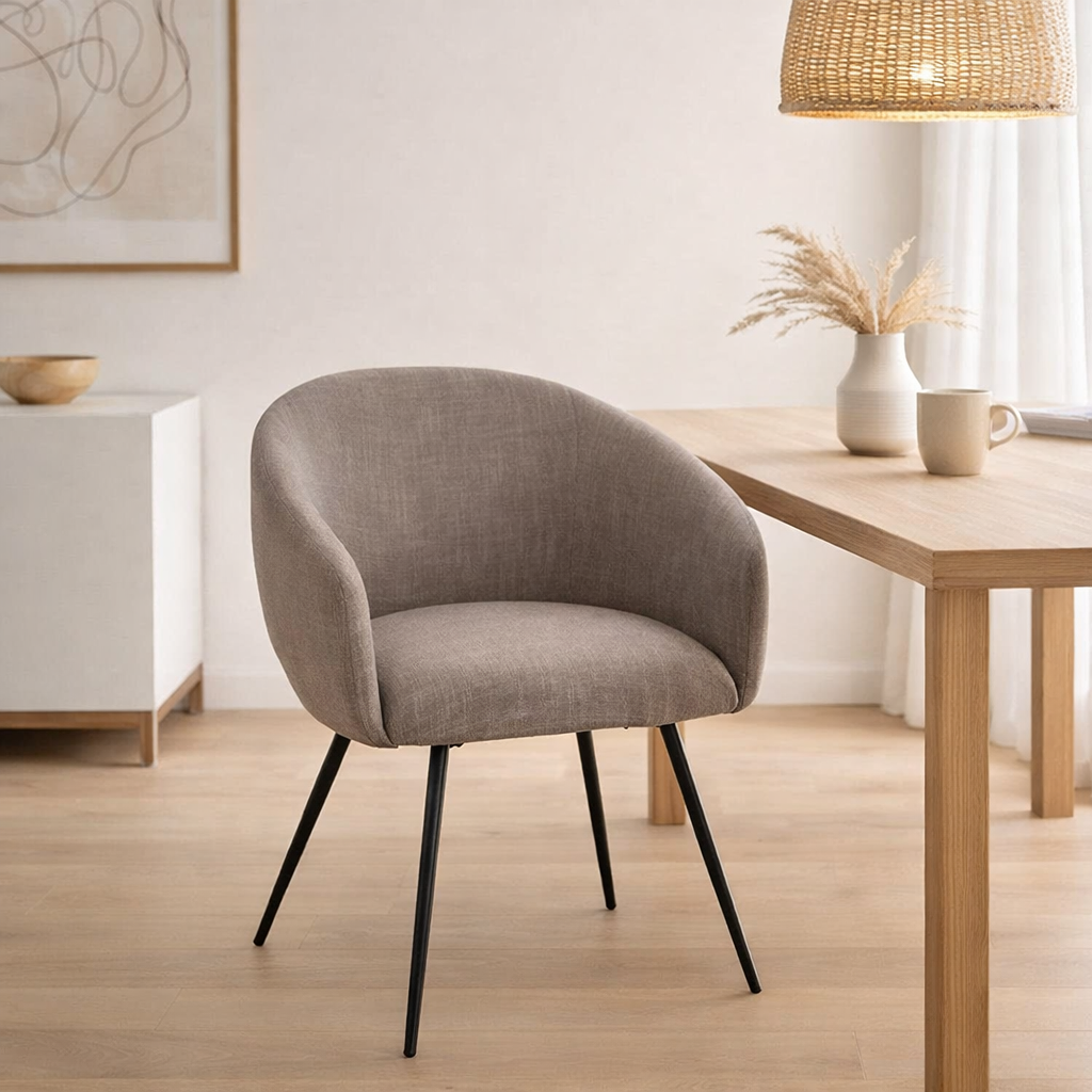 J-Line Chaise Wales Acier/Mousse Taupe en situation