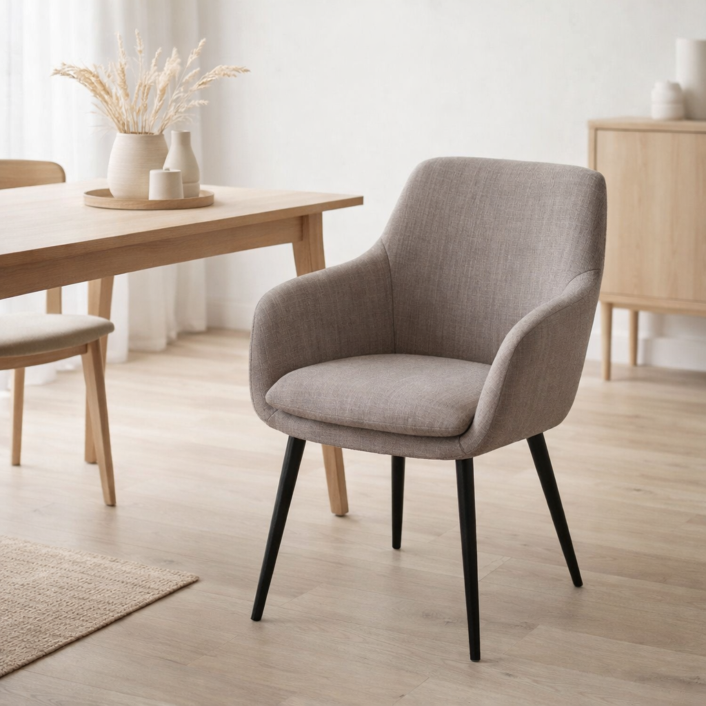 J-Line Chaise Miles Acier/Mousse Taupe en situation