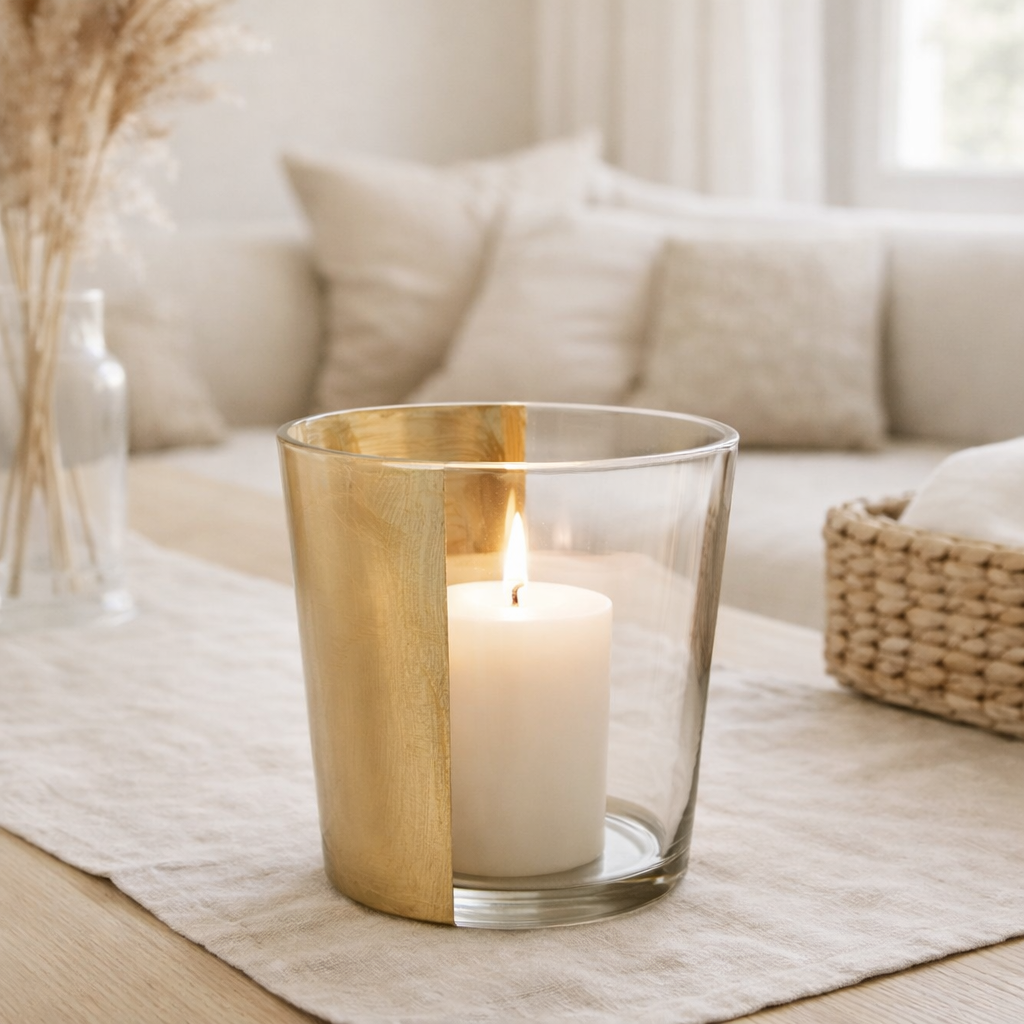 Lanterne J-Line - verre - transparent/or - moyen en situation