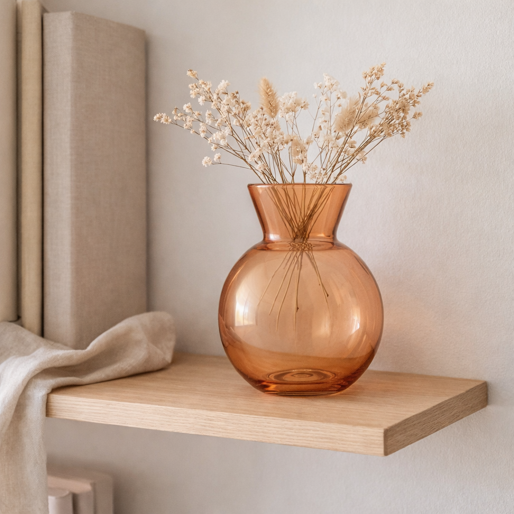 J -line Vase Lucy - Glass - Orange - Small - Ø 13 cm en situation