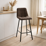 J-Line Chaise de Bar Kent Métal/Polyester Marron en situation