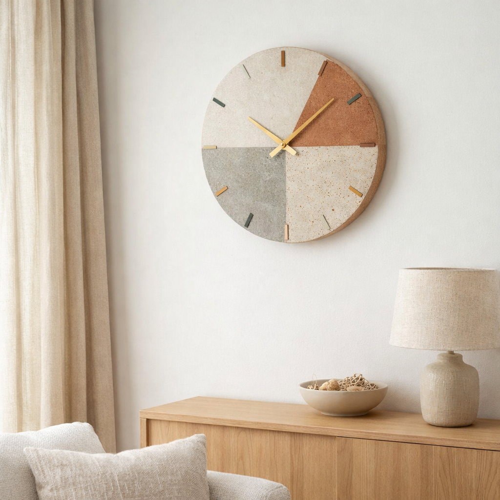 J-Line Horloge Murale Pol MDF/Mélange de Pierre en situation